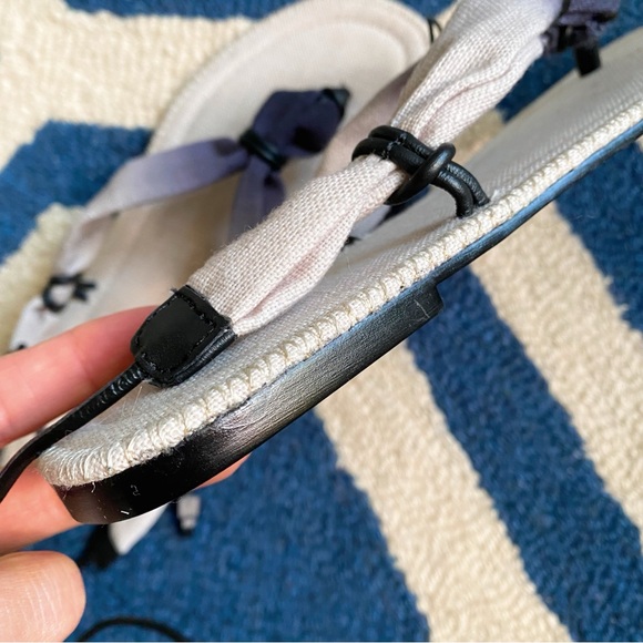 🐚 ZARA BOHO LEATHER GREY WHITE OMBRE WRAP GLADIATOR FLIP FLOPS! - Picture 10 of 16